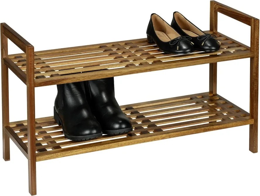 Стелаж за обувки от масивна акация в естествен цвят 69x40,5x27 cm Fondi – Wenko