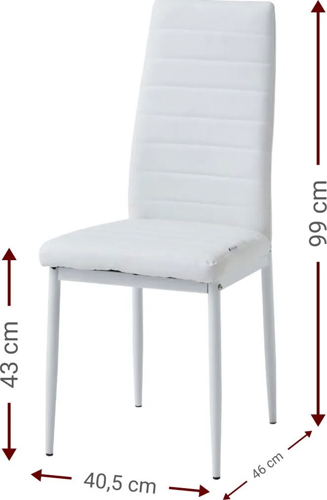 Кухненски стол Jake-Бял (6) парчета