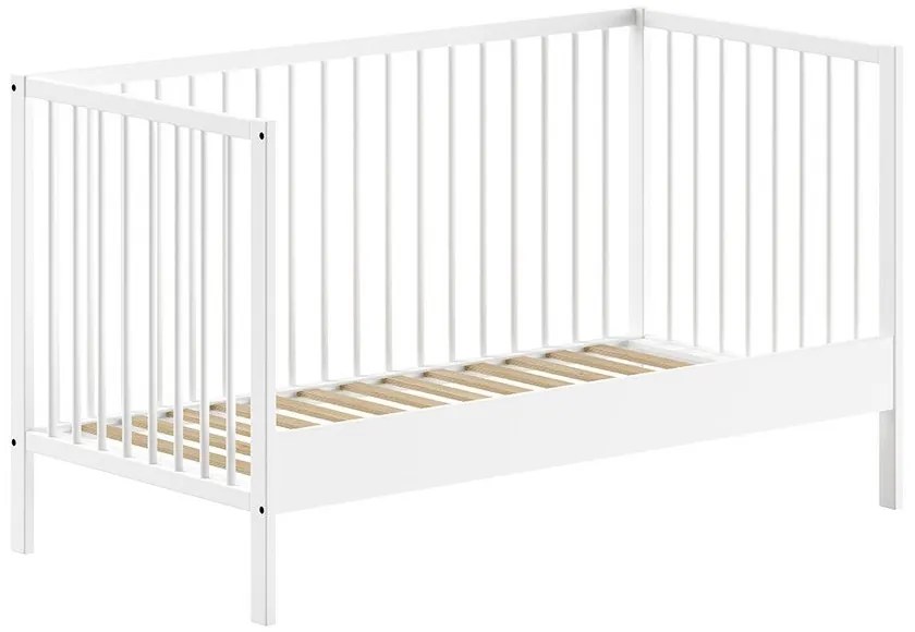 Бяло детско креватче 70x140 cm от масивен бор DINO – Vipack