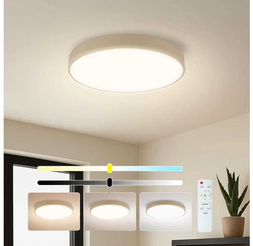 Brilagi - димируемо LED осветително тяло POOL LED/36W/230V 3000–6000K Ø 30 см бежово + с дистанционно управление