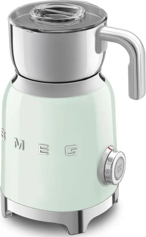 Уред за разпенване на мляко Smeg MFF11PGEU, 500 W, 600 мл, 8 програми, Подвижна кана, Автоматично изключване, Пастелно Зелен