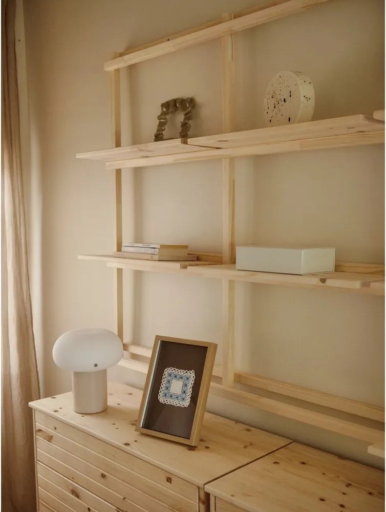 Стенна библиотека от масивен бор в естествен цвят 192x127 cm Groove – Karup Design