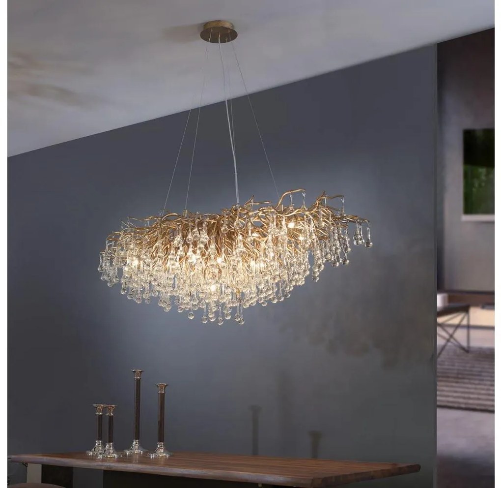 Paul Neuhaus 2031-11 - Пендел ICICLE 15xG9/40W/230V 75x150 см месинг