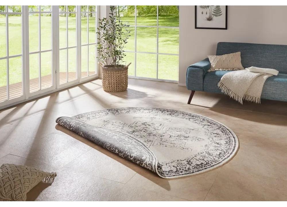 Сив и кремав килим за открито, ø 140 cm Borbon - NORTHRUGS