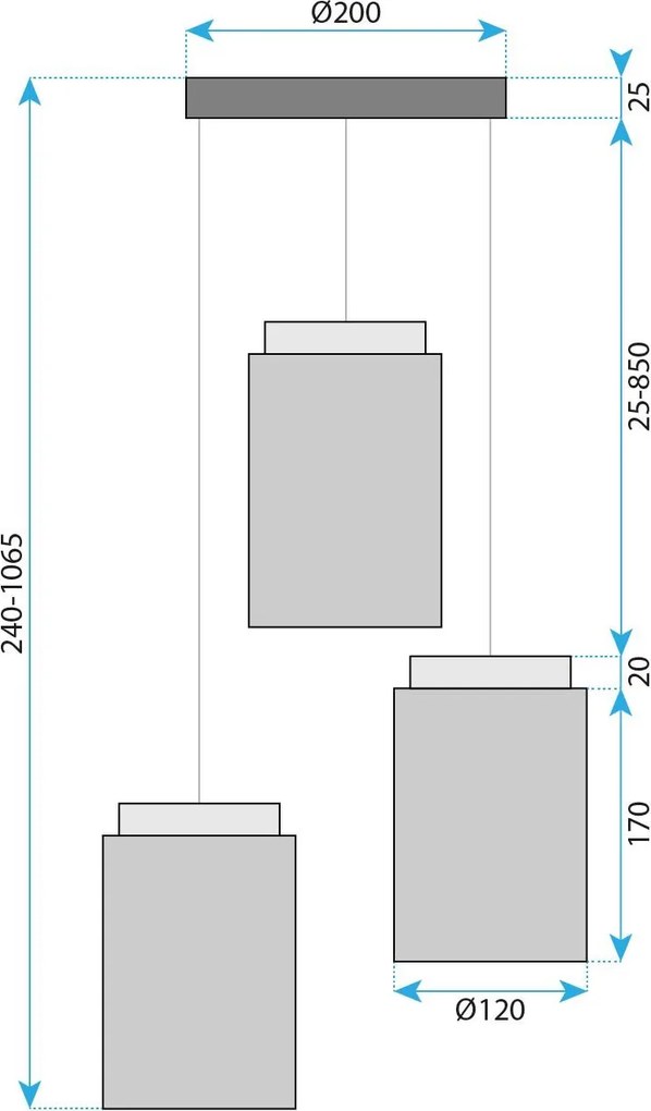 Пендел APP1811-3CPR Frosted Grey