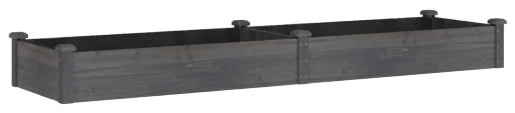 Градинска повдигната леха с вложка сива 240x60x25 см ела масив