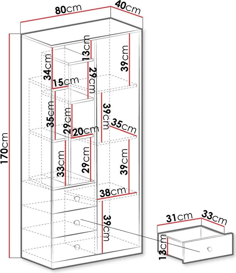 Гардероб Pixel 1-врата