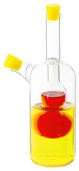 Съд за оцет и олио 2в1 Luigi Ferrero FR-6051, 20 см, Плътно затваряне, Стъкло, Жълт