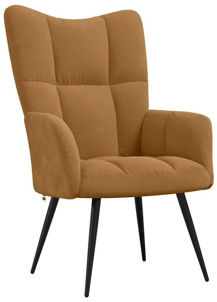 328081 vidaXL Релаксиращ стол, кафяв, кадифе