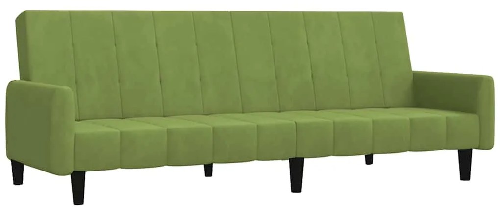 375777 vidaXL 2-местно разтегателно канапе, светлозелено, кадифе