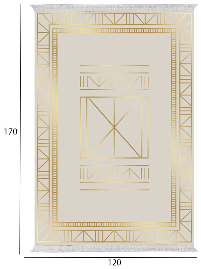 Килим 120х170 - HM7677.34 цвят бежов-златист