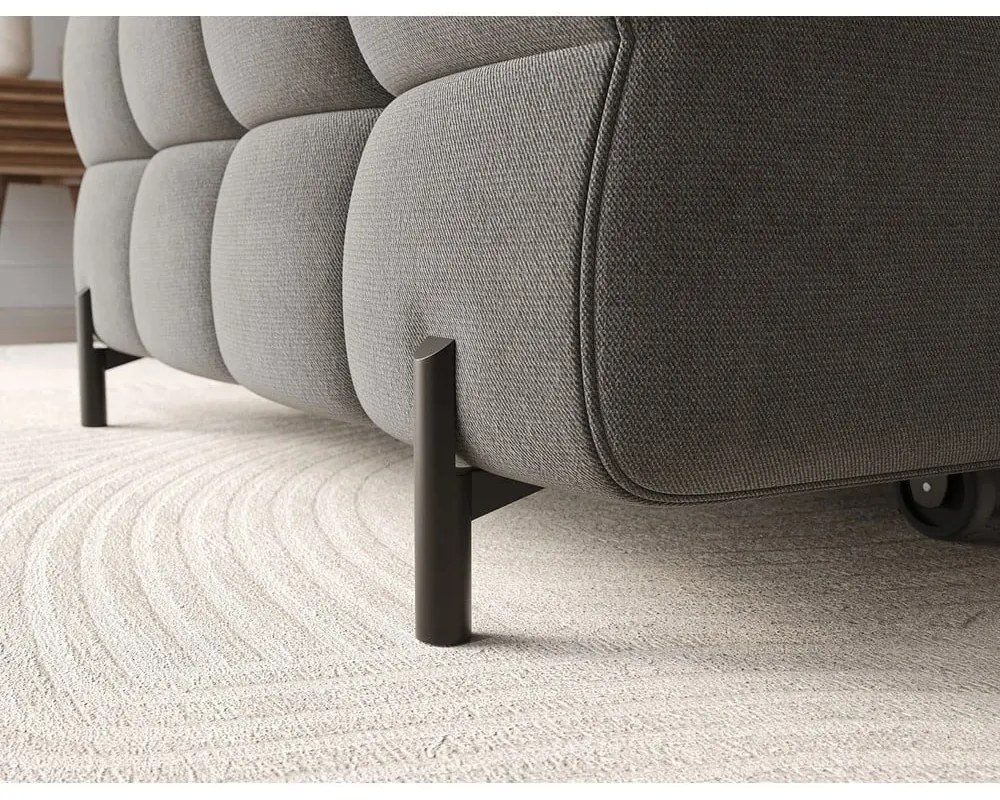 Кафяво-сив кадифен сгъваем/с място за съхранение ъглов диван (ляв ъгъл) Felro – ELTAP