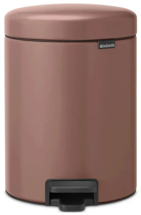 Кош за боклук с педал Brabantia NewIcon 1008841, 5 л, Плавно затваряне, Противоплъзгаща основа, Сатенено покритие, Кафяв