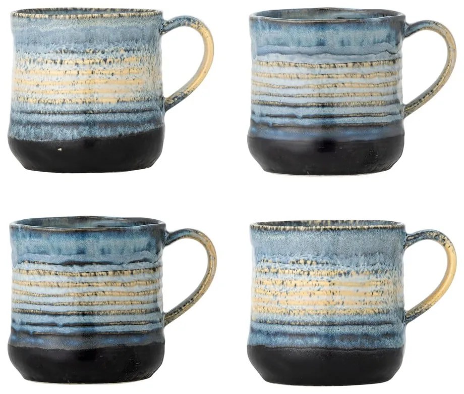 Сини глинени чаши в комплект от 4 бр. 380 ml Deana – Bloomingville