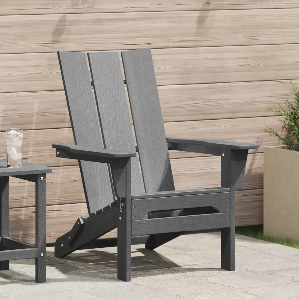 Sonata H Сгъваем Adirondack стол Светло сиво 74.5x80.5x90 см HDPE