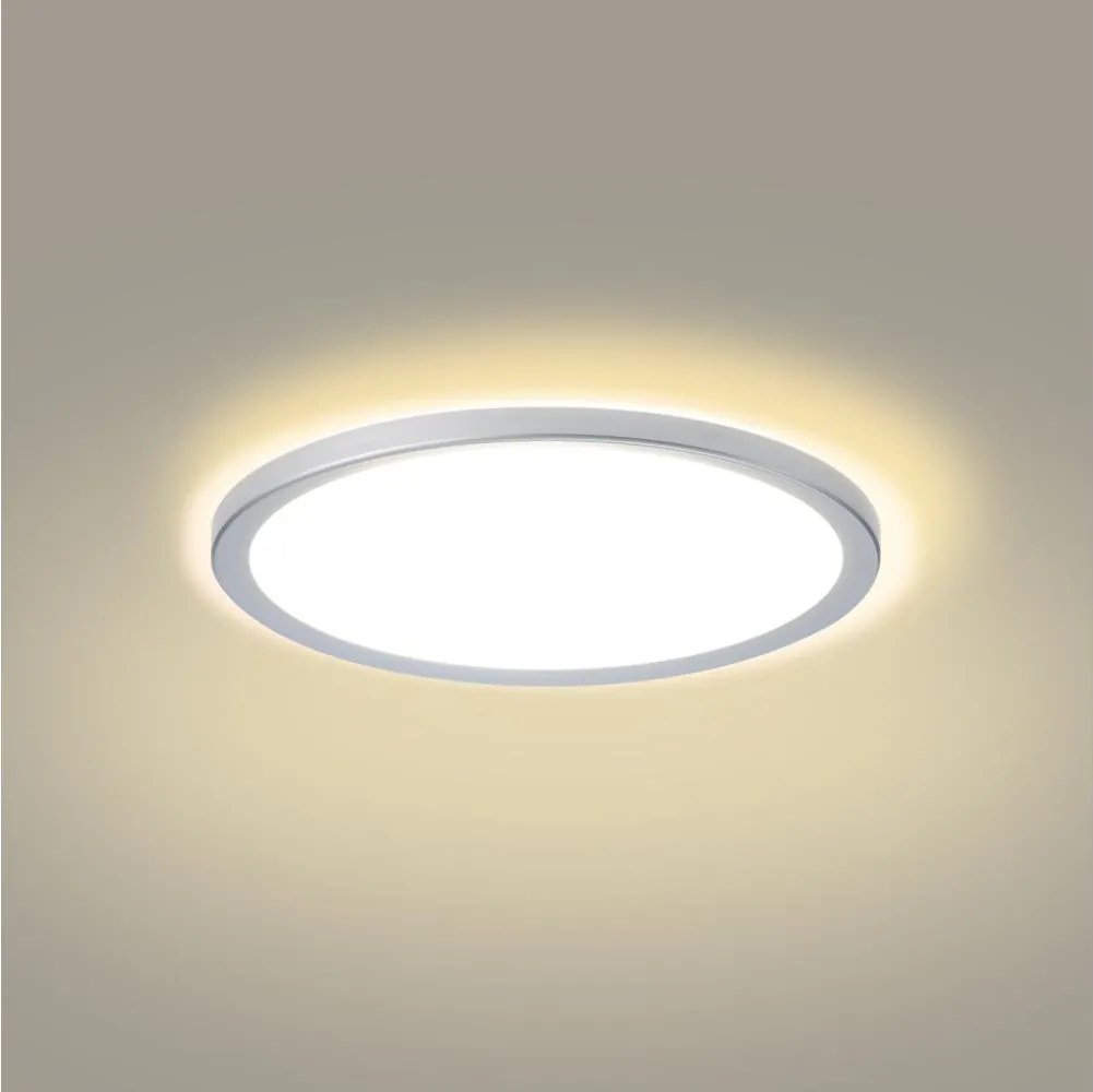 Brilagi - LED таванно осветително тяло за баня ULTRA SLIM LED/18W/230V Ø 30 см сребристо IP54