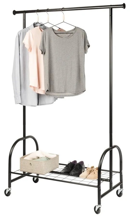Черен метален стелаж за дрехи Profi - Wenko