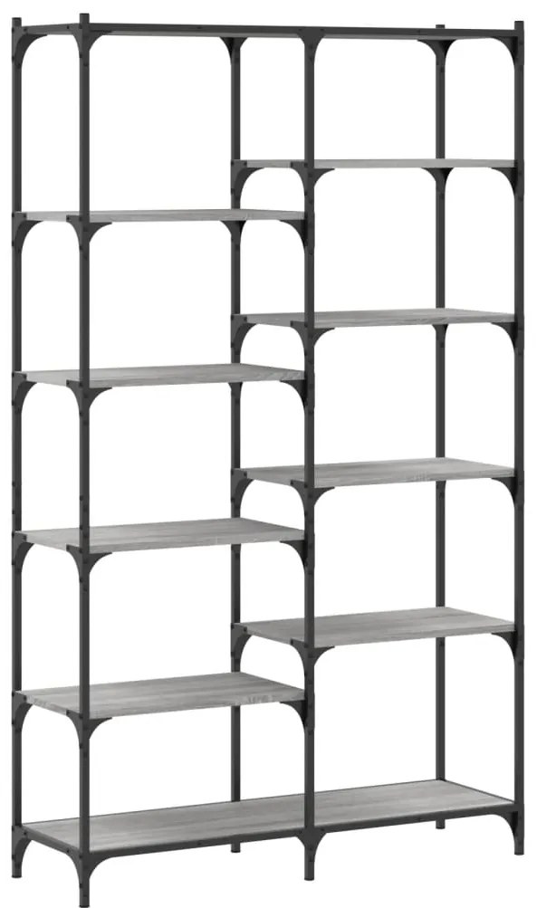 832791 vidaXL Етажерка сив сонома 100x32x170 см инженерно дърво и желязо