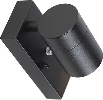 Модерна външна стенна лампа черна IP44 със сензор за здрач - Solo