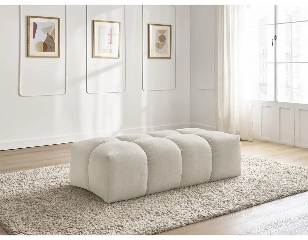 Бежова табуретка от прежда с примки от букле Everest – Bobochic Paris