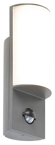Модерна външна стенна лампа тъмно сива с детектор за движение - Harry