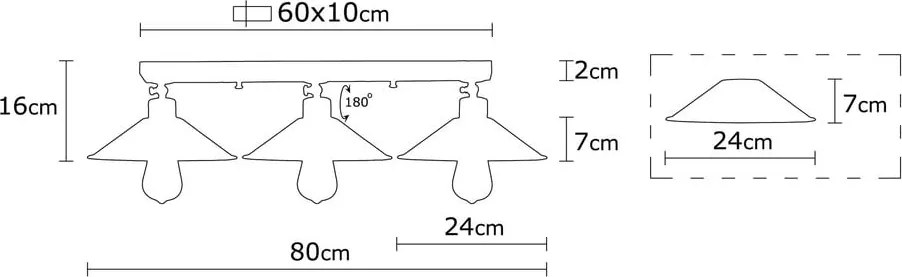Черно осветително тяло за таван с метален абажур ø 24 cm Berceste – Opviq lights