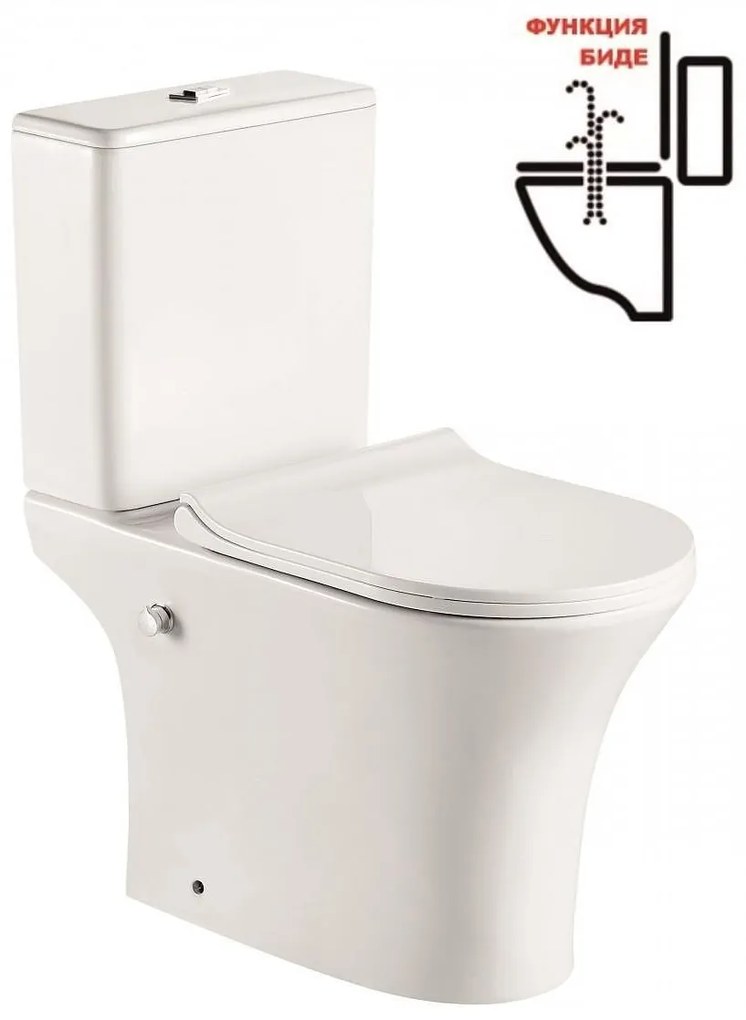 Моноблок ICC 7937S BIDET, Inter Ceramic, седалка и капак, порцелан, бял, с биде, 83x65x37.5см