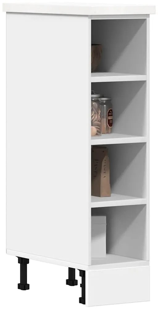 854184 vidaXL Долен шкаф "Рига", бял, 20x44,5x81,5 см, инженерно дърво