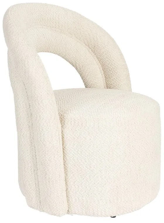 Кремаво въртящо се кресло от букле Seina – Dutchbone