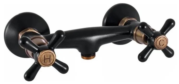 RAV Slezák MK180.5CMATSM - Смесител за душ MORAVA RETRO черен/месингов