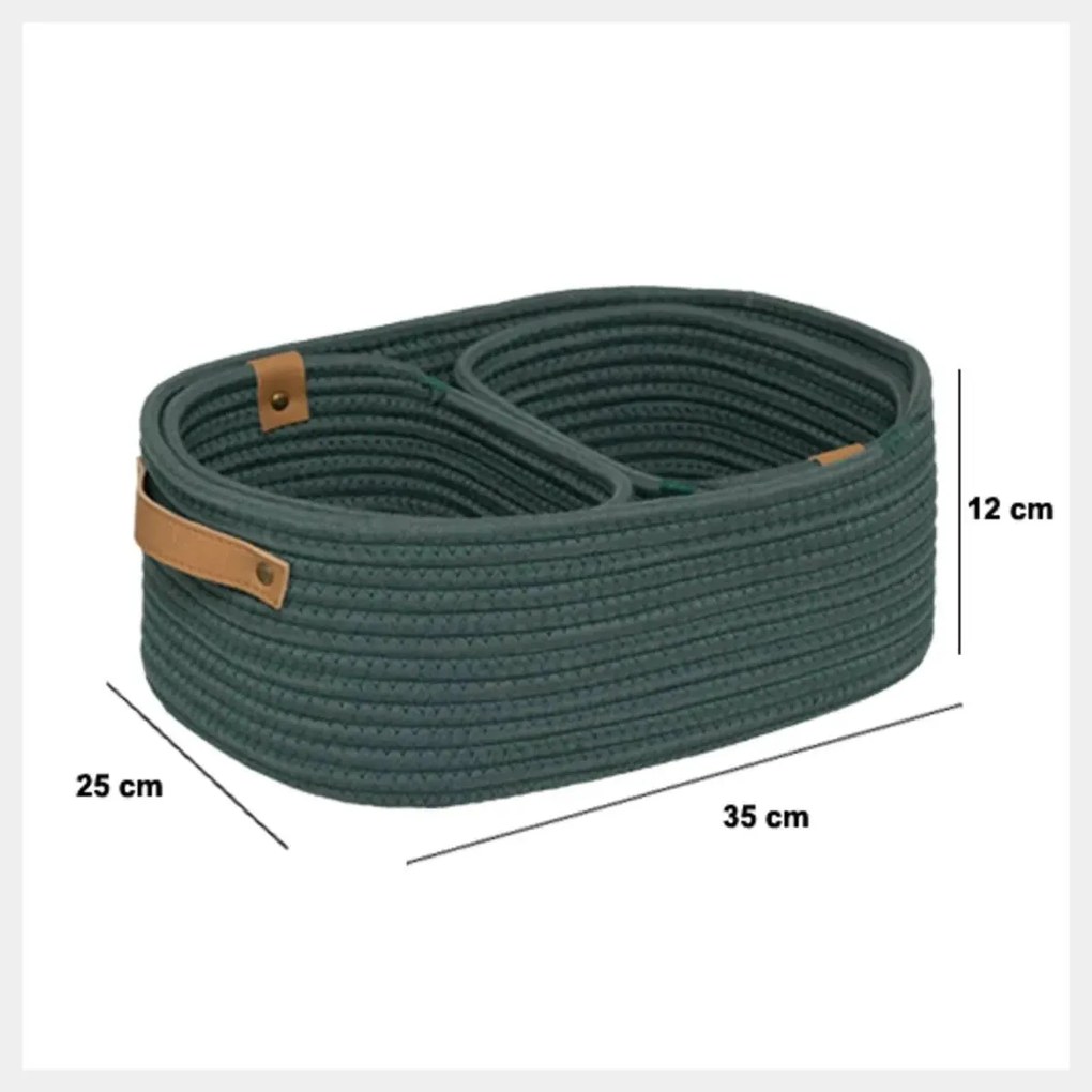 Сет кош за съхранение 5five Ficus, 3 бр - Слонова кост