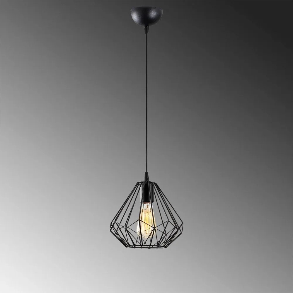 Черно висящо осветително тяло ø 23 cm Diamond – Opviq lights
