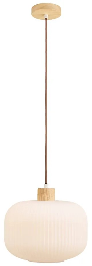 Бяло висящо осветително тяло със стъклен абажур ø 30 cm Argalo – House Nordic