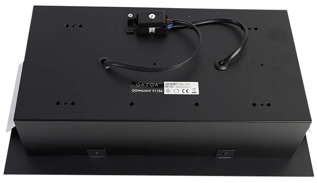 Комплект от 6 вградени прожектора черни AR111 регулируеми 2-светлина - Oneon