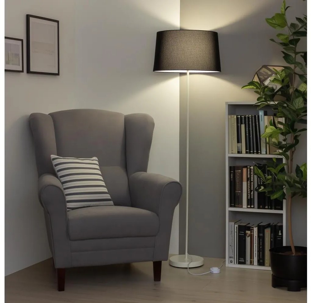 Brilagi - LED подова лампа CERIA 1xE27/40W/230V Ø 45 см черна/бяла