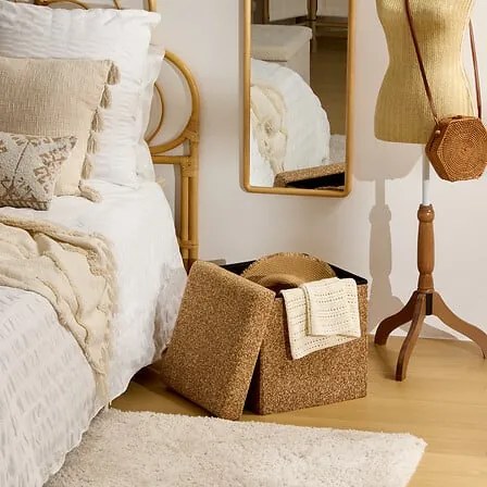 Пуф със съхранение atmosphera Oxia, Охра, 38x38 cm