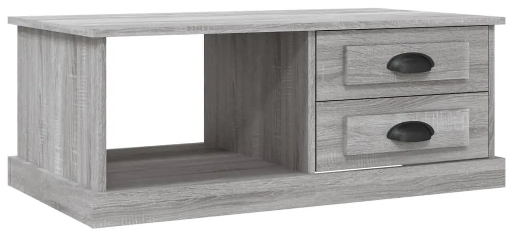 816246 vidaXL Кафе маса, сив сонома, 90x50x35 см, инженерно дърво