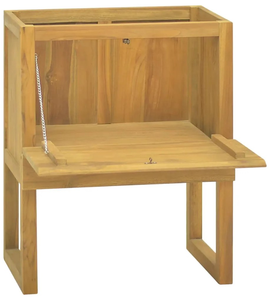338247 vidaXL Шкаф за баня, 60x40x75 см, тиково дърво масив