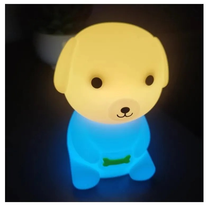 LED RGB с регулируема яркост, презареждаема детска нощна лампа LED/2,5W/5V 3000K 1200 mAh форма на куче