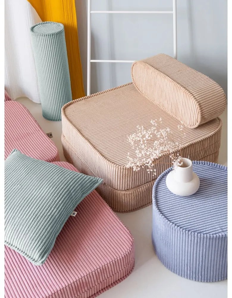 Светлокафяв детски стол от рипсено кадифе Flip – Wigiwama