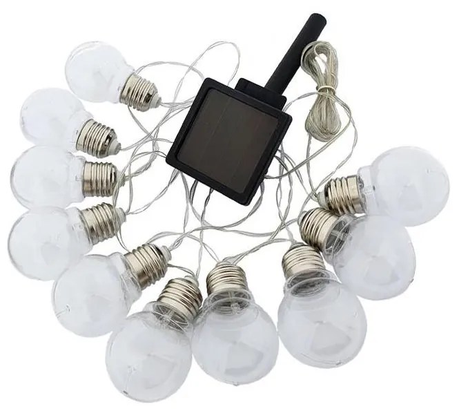 LED соларен гирлянд 10xLED/1,2V 2м 300mAh IP44 топла бяла светлина