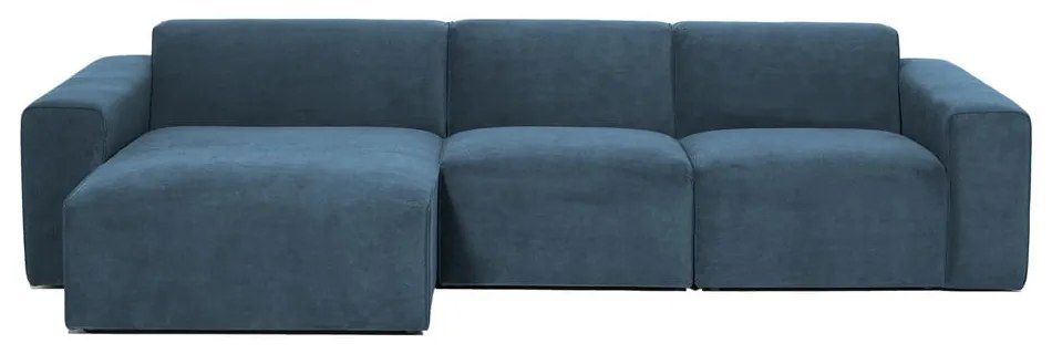 Син ъглов диван от рипсено кадифе (ляв ъгъл) Sting – Scandic