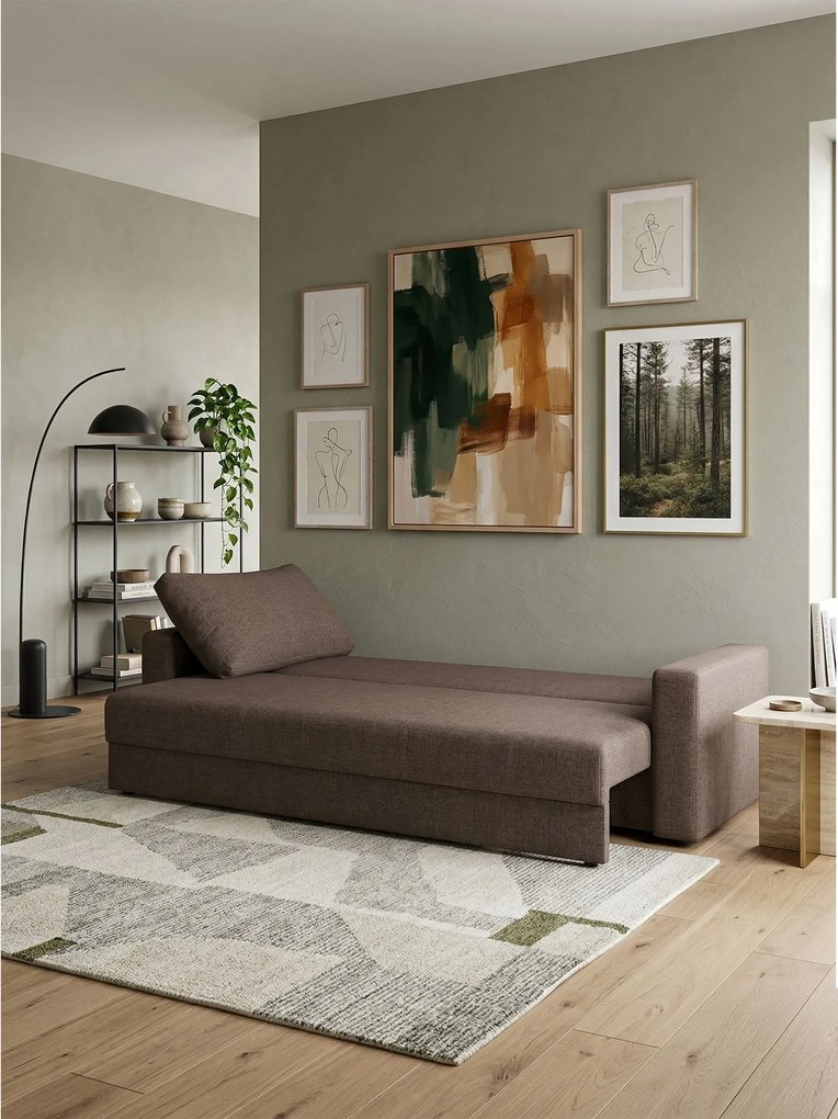 Диван Kleio двуместен-150φ 80β εκ.-Σοκολατί