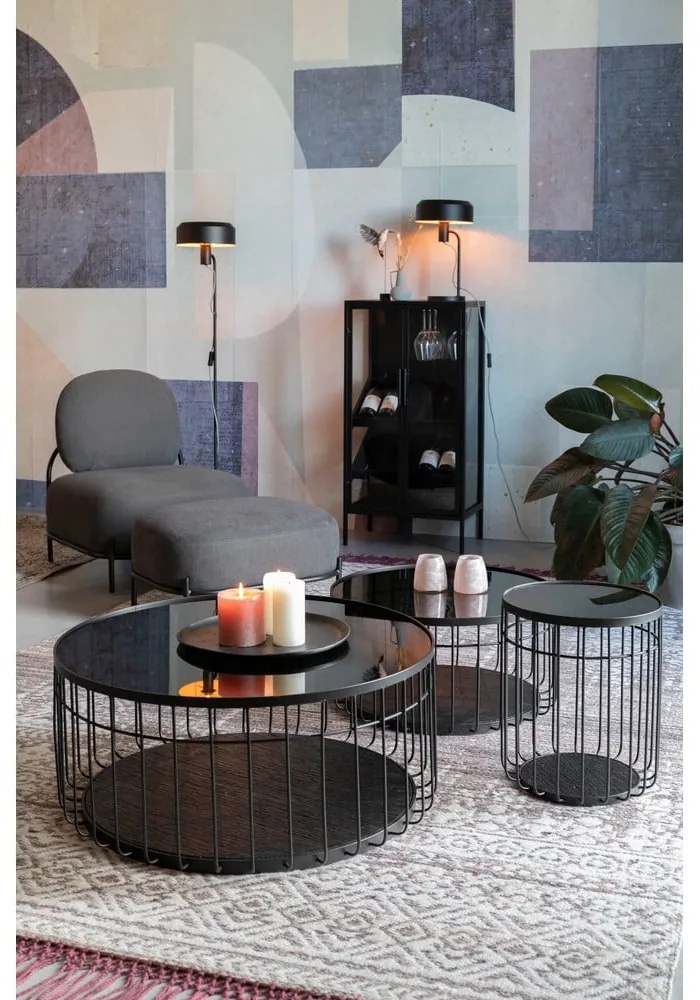 Черна стойка за вино от елхово дърво за 10 бутилки, 52x103 cm Rob - White Label