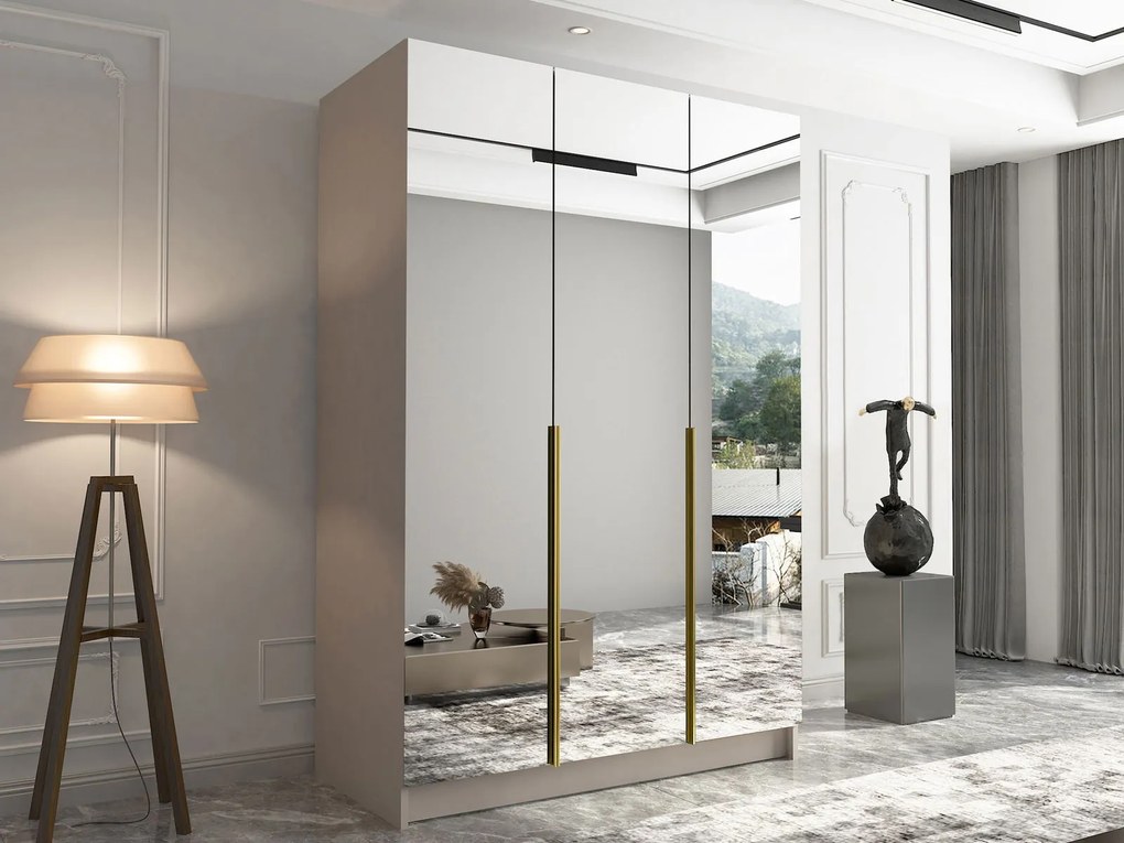 Гардероб Calia III 3-врати-Gkri-Xryso