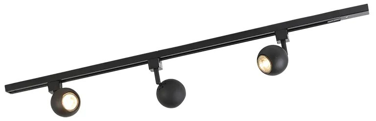 Модерна 1-фазна релсова система черна 3-светлина - Gissi