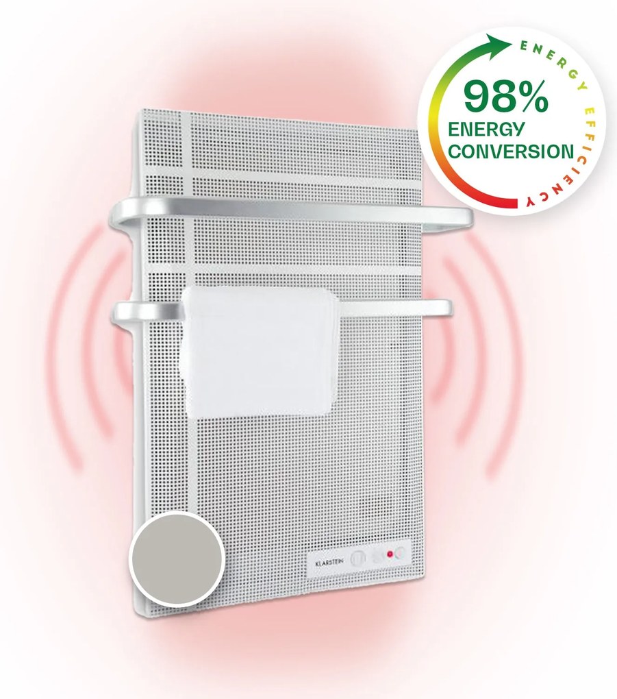Klarstein Hot Spot Wave, инфрачервен нагревател, 51 x 80 cm, 20 m², 1000 W, без степенно регулатор, IP24, алуминий