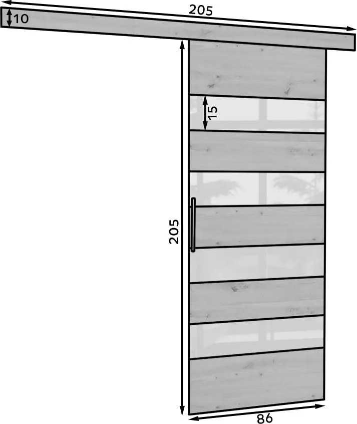 Плъзгаща се врата Zebra - Length: 86cm