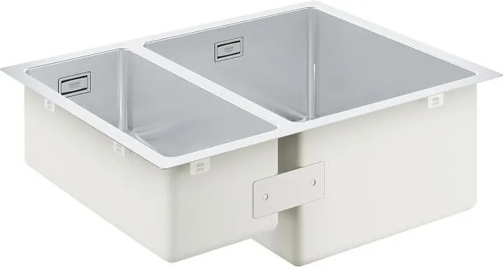 Кухненски умивалник K700U, 58.5 x 44 cm, с голяма и малка купа