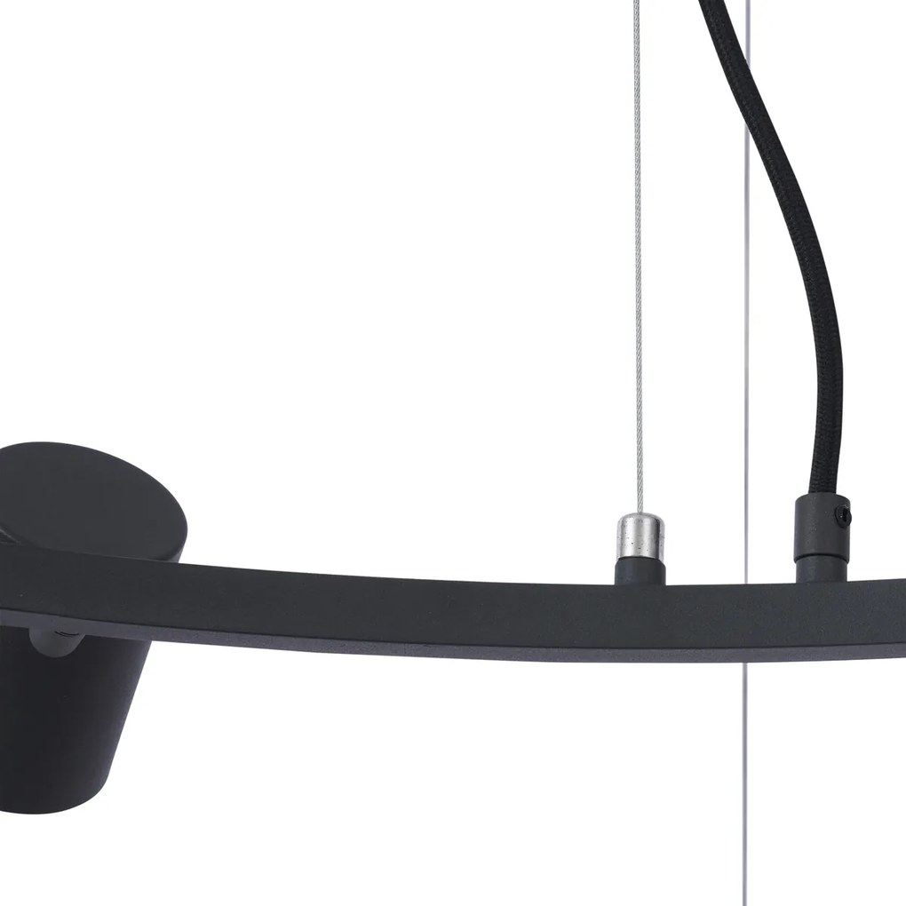 Модерен висящ лампион черен с 6 светлини - Jeana Circle